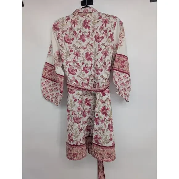 NWD Sue Sartor Long-Sleeve Flounce Mini Dress Size XL Pink Combo #MB438 - Picture 6 of 10